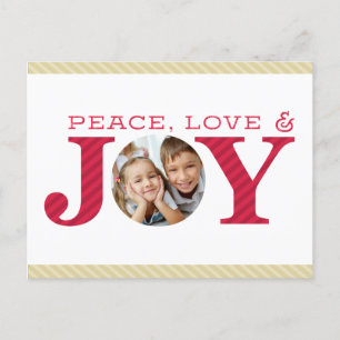 FAMILY FOTO JOY simple fett modern rot und gold Feiertagspostkarte