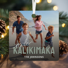 Family Foto Mele Kalikimaka Ornament Aus Metall