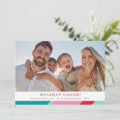 FAMILY FOTO Moderner geometrischer Rahmen Feiertagskarte (Stehend Vorderseite)