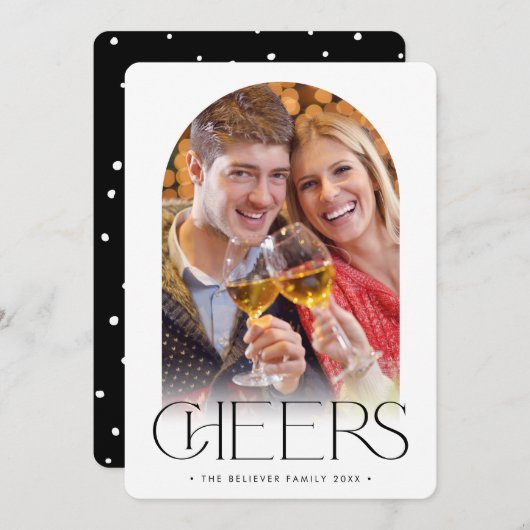 FAMILY FOTO niedlich-minimalistisches Bogenpaar Ankündigung (Vorne/Hinten)