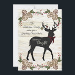 Family Foto von Rustic White Wood Farmhouse Christ Feiertagskarte<br><div class="desc">Light white wood plank background version. Rustic country farmhouse Christmas artwork for your family's holiday greeting card. Your foto on the reverse side with your message easily change on the front and back sides! Art Copyright Audrey Jeanne Roberts.</div>
