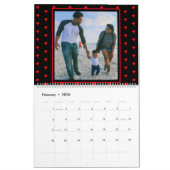Family Fotos Collage Heart Balloon Pattern Black Kalender (Feb 2026)
