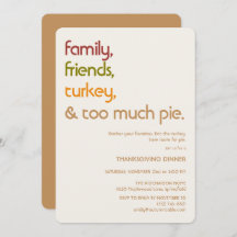 Family, Friends, Turkey, Pie Modern Thanksgiving