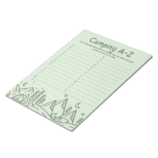 Family Fun Camping A-Z Game Notizblock (angewinkelt)
