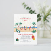 Family Fun Summer Beach Party Einladungspostkarte (Stehend Vorderseite)