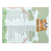 Family Fun Zoo Scavenger Hunt Notizblock (Vorderseite)