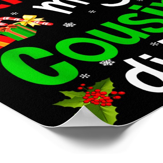 Family Funny Dear Santa My Cousin Did It Christmas Poster (Ecke)