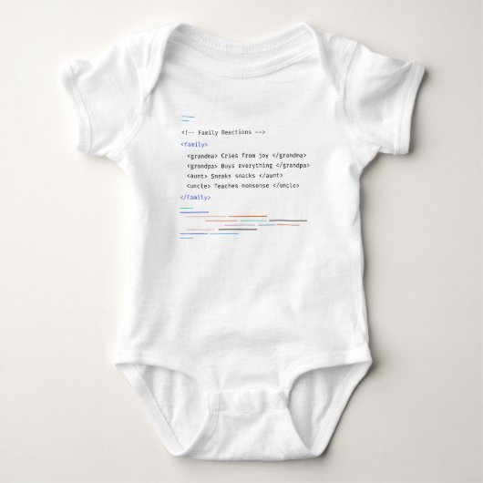 Family Funny Newborn Baby Code Sprichwort Strampler (Vorderseite)