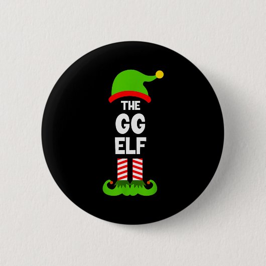 Family Gg Elf Christmas Matching Pajama Funny Button (Vorderseite)