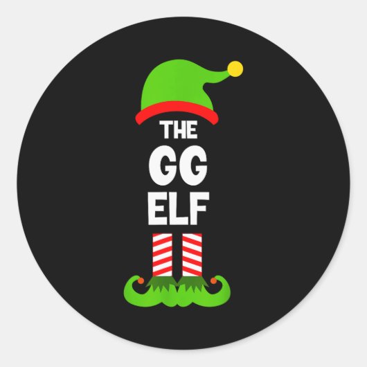 Family Gg Elf Christmas Matching Pajama Funny Runder Aufkleber (Vorderseite)