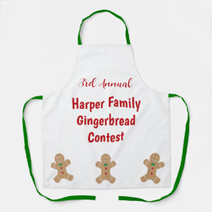 Family Gingerbrett Wettbewerb Custom Text Cookie A Schürze