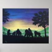 "Family" Gorilla Art Print Poster (Vorne)