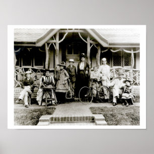 Family Group, c.1900 (b/w photo) Poster