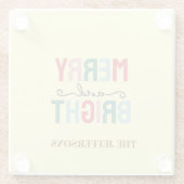 Family Happy New Year Merry Christmas Glasuntersetzer (Rückseite)