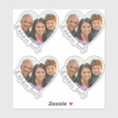 Family Heart Foto Elegante Sweet Script Aufkleber (Blatt)