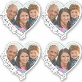Family Heart Foto Elegante Sweet Script Aufkleber