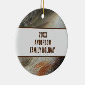 Family Holiday Feather Foto Wiedersehen Keepake Keramik Ornament (Rechts)