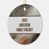 Family Holiday Feather Foto Wiedersehen Keepake Keramik Ornament (Links)