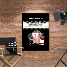 Family Home Theater Custom Name unframed