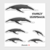 FAMILY HUMPBACK WALE AUFKLEBER (Blatt)