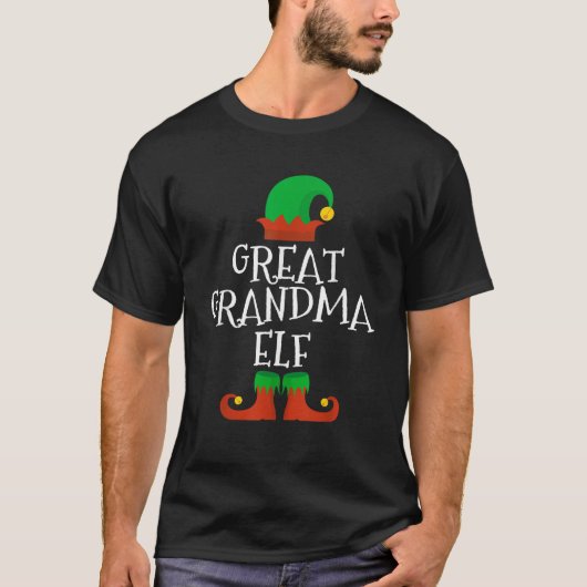 Family I m The Great Grandma Elf Christmas Matchin T-Shirt (Vorderseite)