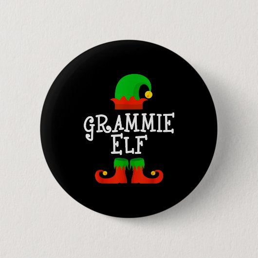 Family I'm The Grammie Elf Christmas Matching Paja Button (Vorderseite)