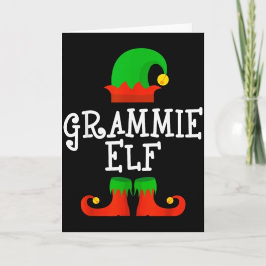 Family I'm The Grammie Elf Christmas Matching Paja Karte (Vorderseite)