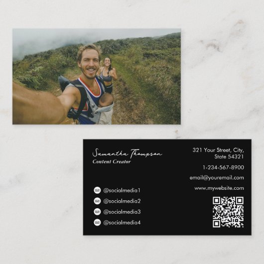 Family Influencer Vlogger Influencer Full Foto Visitenkarte (Vorne/Hinten)