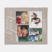 Family Is Everything Quote 4 Photo Collage Taupe Fleecedecke (Vorderseite (Horizontal))