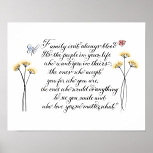 Family isn't always blood quote typography poster