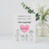 FAMILY ist das bestste Geschenk Niedlich Postkarte (Stehend Vorderseite)