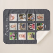 Family Kids Multi 12 Foto Collage Gray Sherpadecke (Vorderseite (Horizontal))