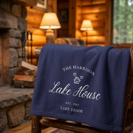 Family Lake House Coastal Custom Decor Fleecedecke