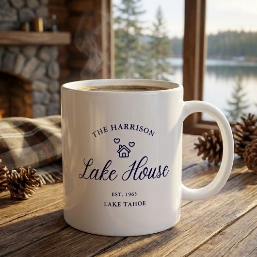 Family Lake House Coastal Custom Decor Kaffeetasse