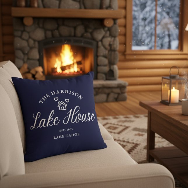 Family Lake House Coastal Custom Decor Kissen (Von Creator hochgeladen)