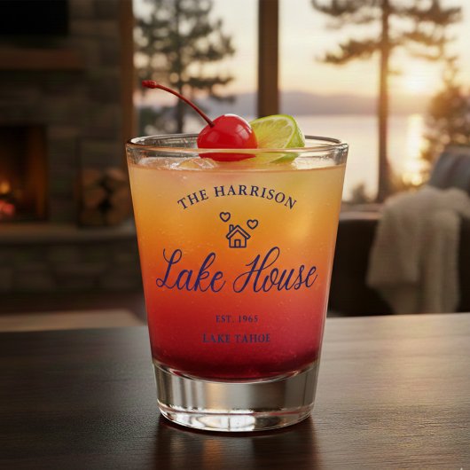 Family Lake House Coastal Custom Decor Schnapsglas