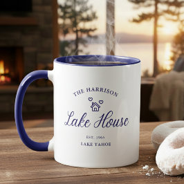 Family Lake House Coastal Custom Decor Tasse