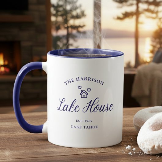 Family Lake House Coastal Custom Decor Tasse