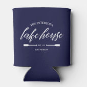 Family Lake House Coastal Nautical Navy Blue Oar Dosenkühler (Rückseite)