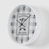 Family Lake House Oars Fish White Kariert Uhr (Winkel)