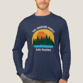 Family Lake Trip Sunset Custom Long Sleeve Tri-Blend Shirt (Vorderseite)