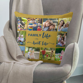 Family Life ist das Best Life Ochre Blue 10 Foto Kissen