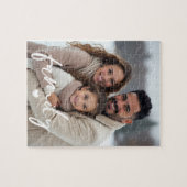 Family Love Heart Modern Script Photo Puzzle (Horizontal)