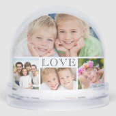 Family Love Photo Collage Schneekugeln (Vorderseite)