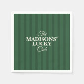 Family Lucky Club St. Patricks Green Stripe Serviette (Vorderseite)