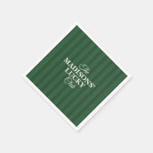 Family Lucky Club St. Patricks Green Stripe Serviette (Ecke)