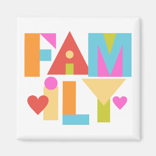 FAMILY Magnet - Farbblockbuchstaben - BG-Farbe