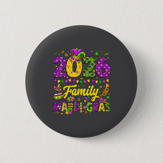 Family Mardi Gras 2026 Fat Tuesday Family Matching Button (Vorderseite)