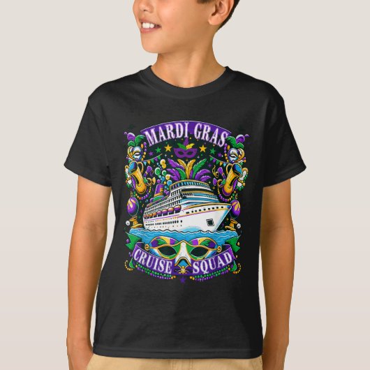 Family Mardi Gras Cruise Squad Vacation Trip Ship T-Shirt (Vorderseite)