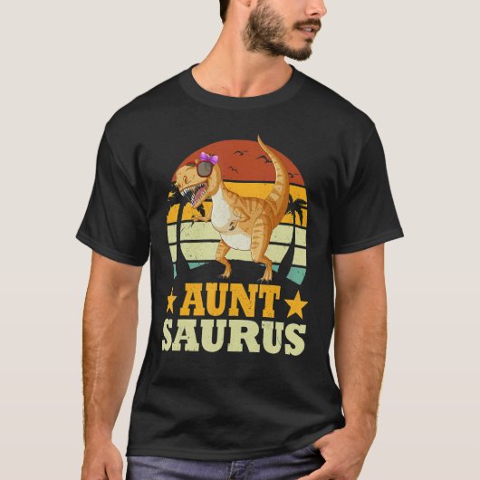 Family Matching  Auntsaurus Dinosaur Aunt Saurus T-Shirt (Vorderseite)